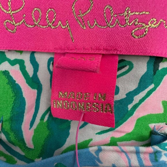 Lilly Pulitzer XXS Blue Green Floral Barbara Maxi Dress Puff 3/4 Sleeves READ - Picture 7 of 12